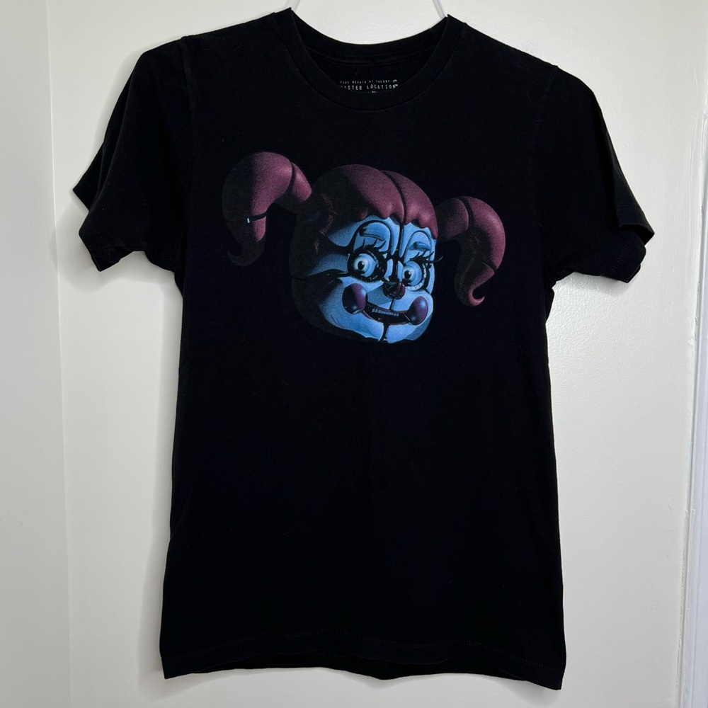 Five Nights at Freddy’s Sister Location 2016 Circus Baby Black T Shirt Sz Small